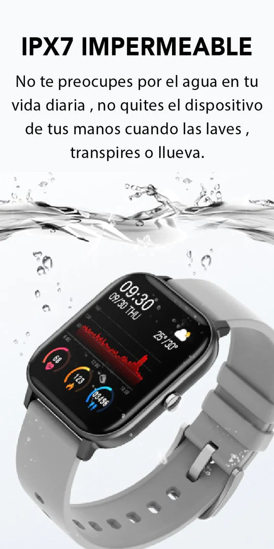Smartwatch Bluetooth  Resistente al Agua- Negro