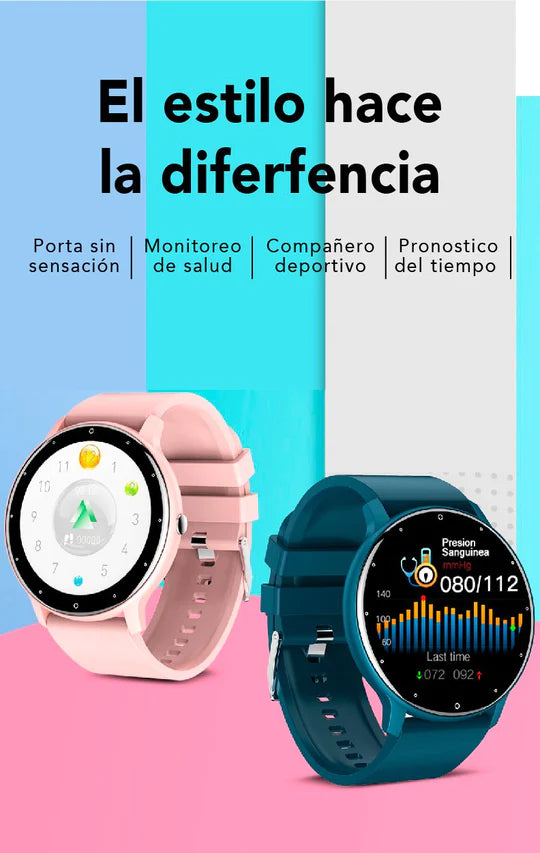 Smartwatch Bluetooth Resistente al Agua - Rosa