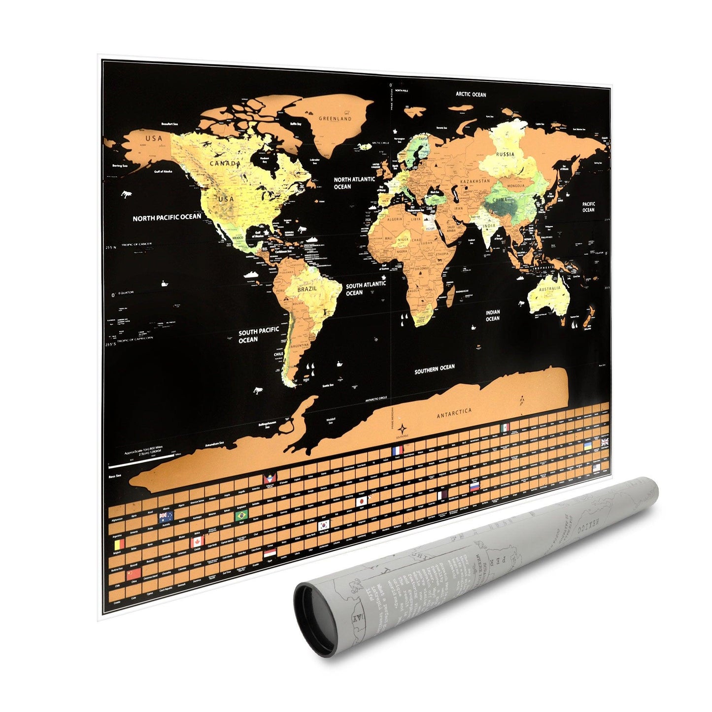 Mapa Mundial Rascable Didáctico para Pared (82 cm x 59 cm)
