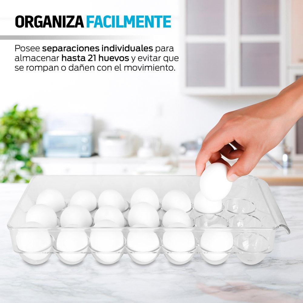 Organizador de Huevos para Refrigerador con Tapa 21 Huevos