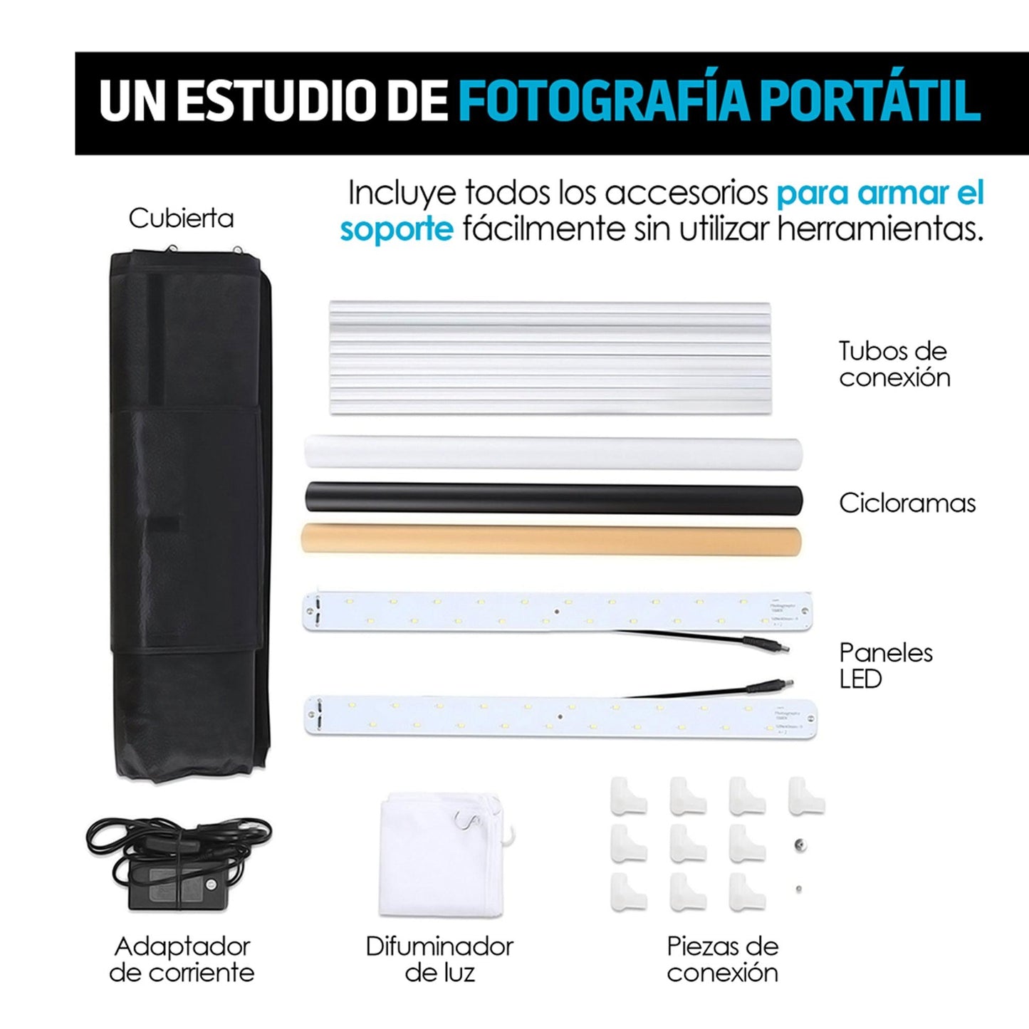 Caja de Luz para Fotografía Profesional (50x50x50 cm)