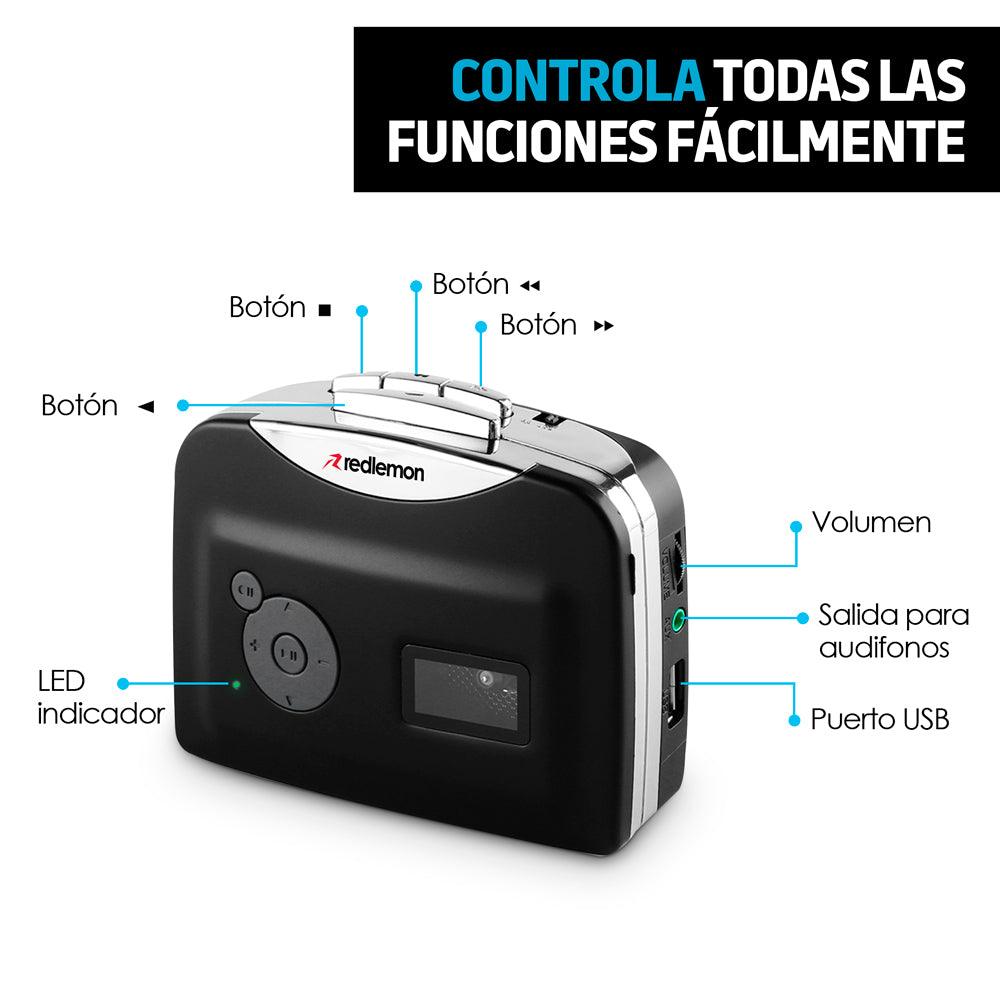 Reproductor y Convertidor de Casetes a MP3 Audífonos